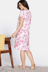 Zivame Nature Trails Knit Cotton Knee Length Nightdress - Mauve Morn — thumbnail 4